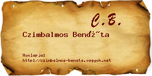 Czimbalmos Benáta névjegykártya